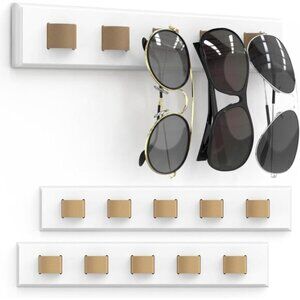 New 3 Pack Wall Mounted Sunglass Organizer Wooden Sunglasses and Glasses Holders